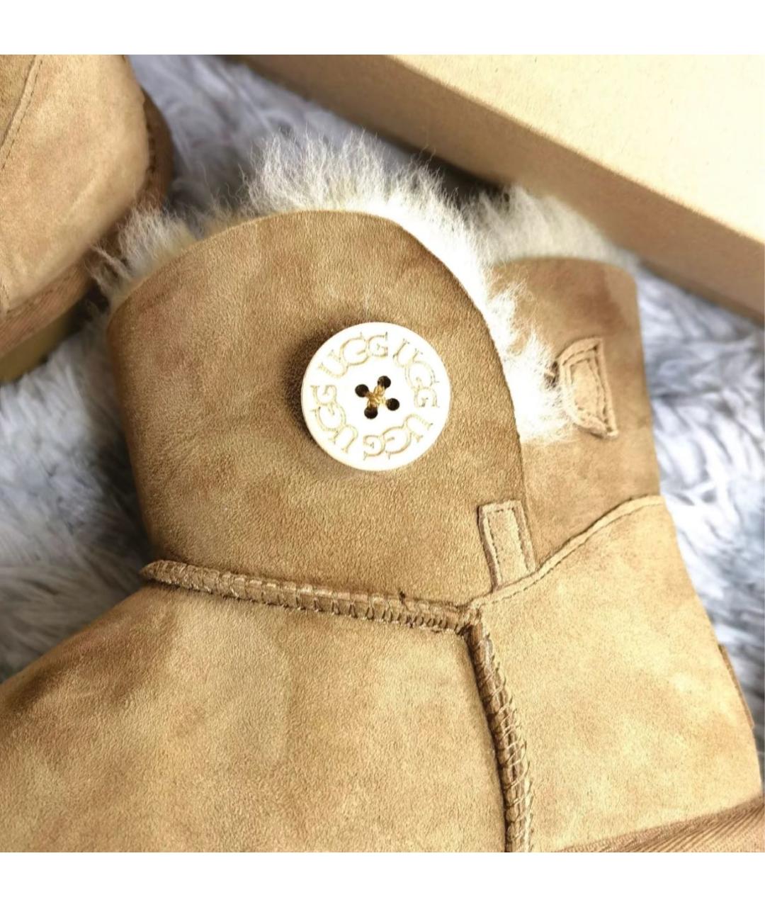 UGG AUSTRALIA Горчичные замшевые полусапоги, фото 5