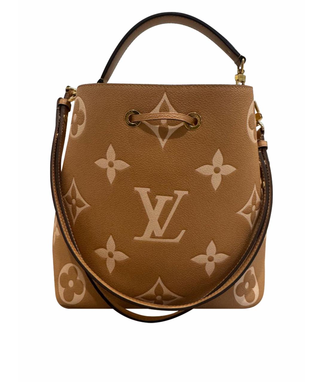 LOUIS VUITTON Бежевая кожаная сумка с короткими ручками, фото 1