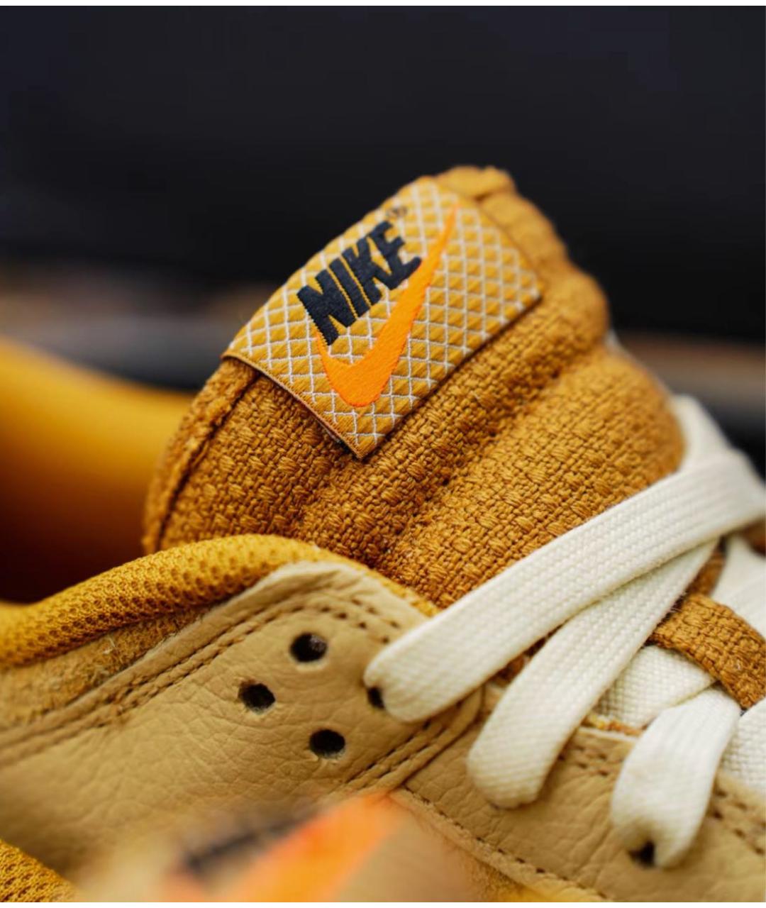 NIKE Горчичные замшевые низкие кроссовки / кеды, фото 4