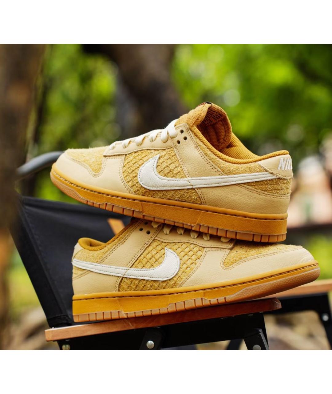 NIKE Горчичные замшевые низкие кроссовки / кеды, фото 5