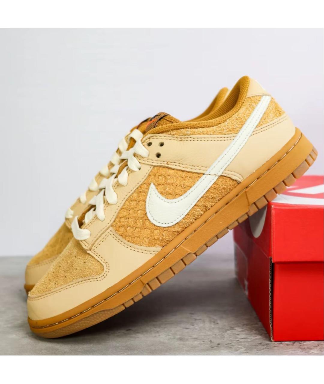 NIKE Горчичные замшевые низкие кроссовки / кеды, фото 6