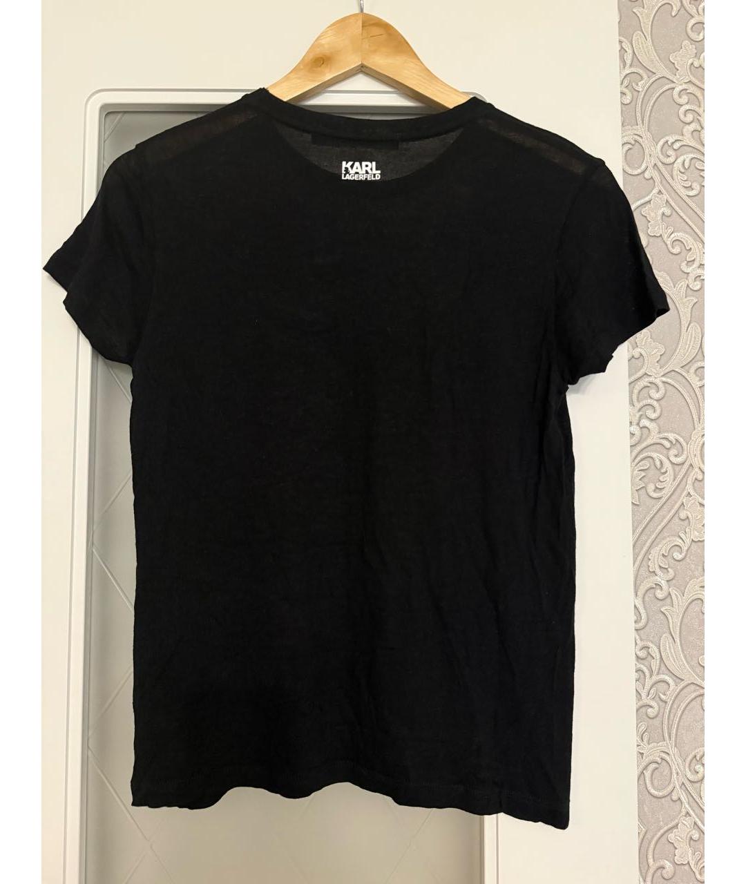 KARL LAGERFELD Черная вискозная футболка, фото 2
