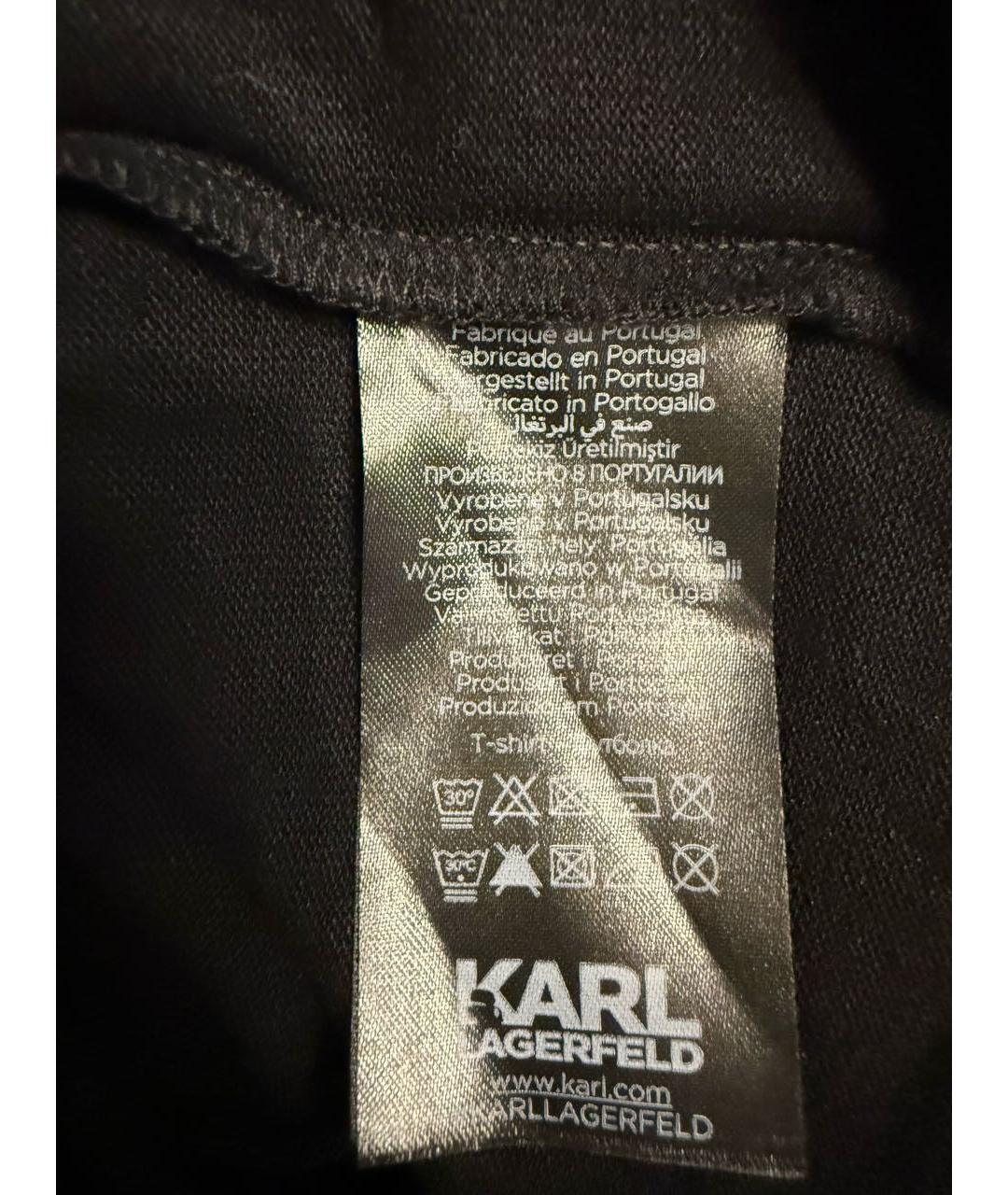 KARL LAGERFELD Черная вискозная футболка, фото 4