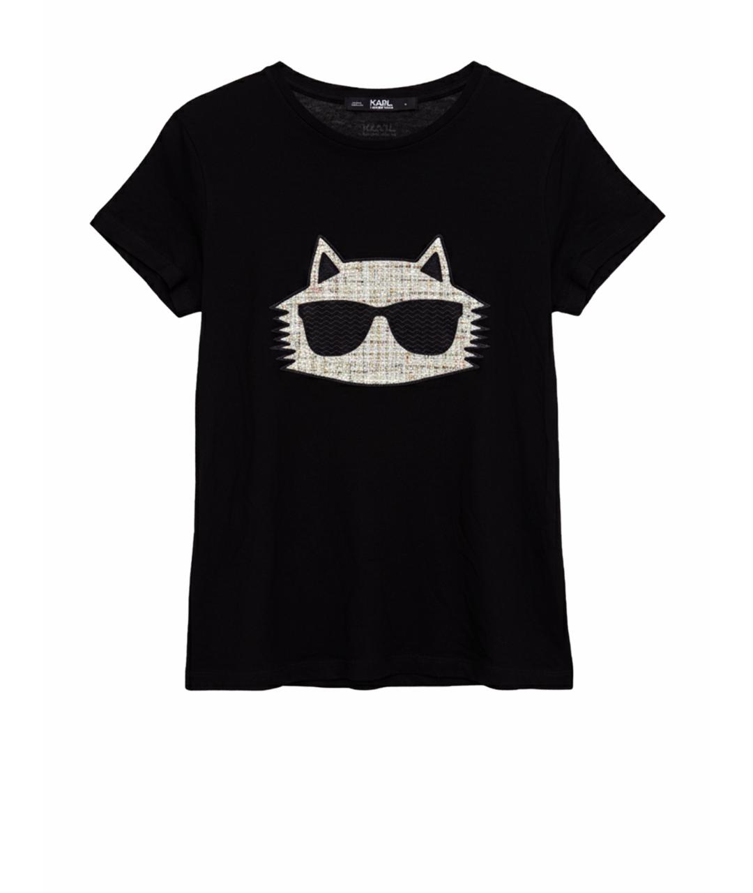 KARL LAGERFELD Черная вискозная футболка, фото 1