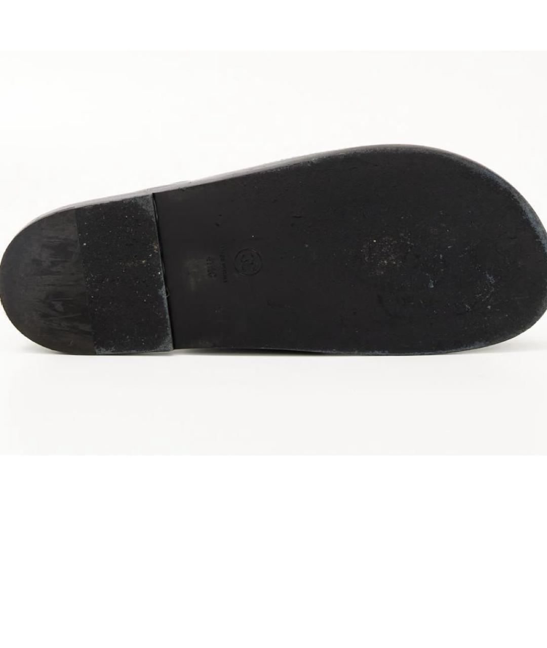 CHANEL Черные кожаные шлепанцы, фото 6