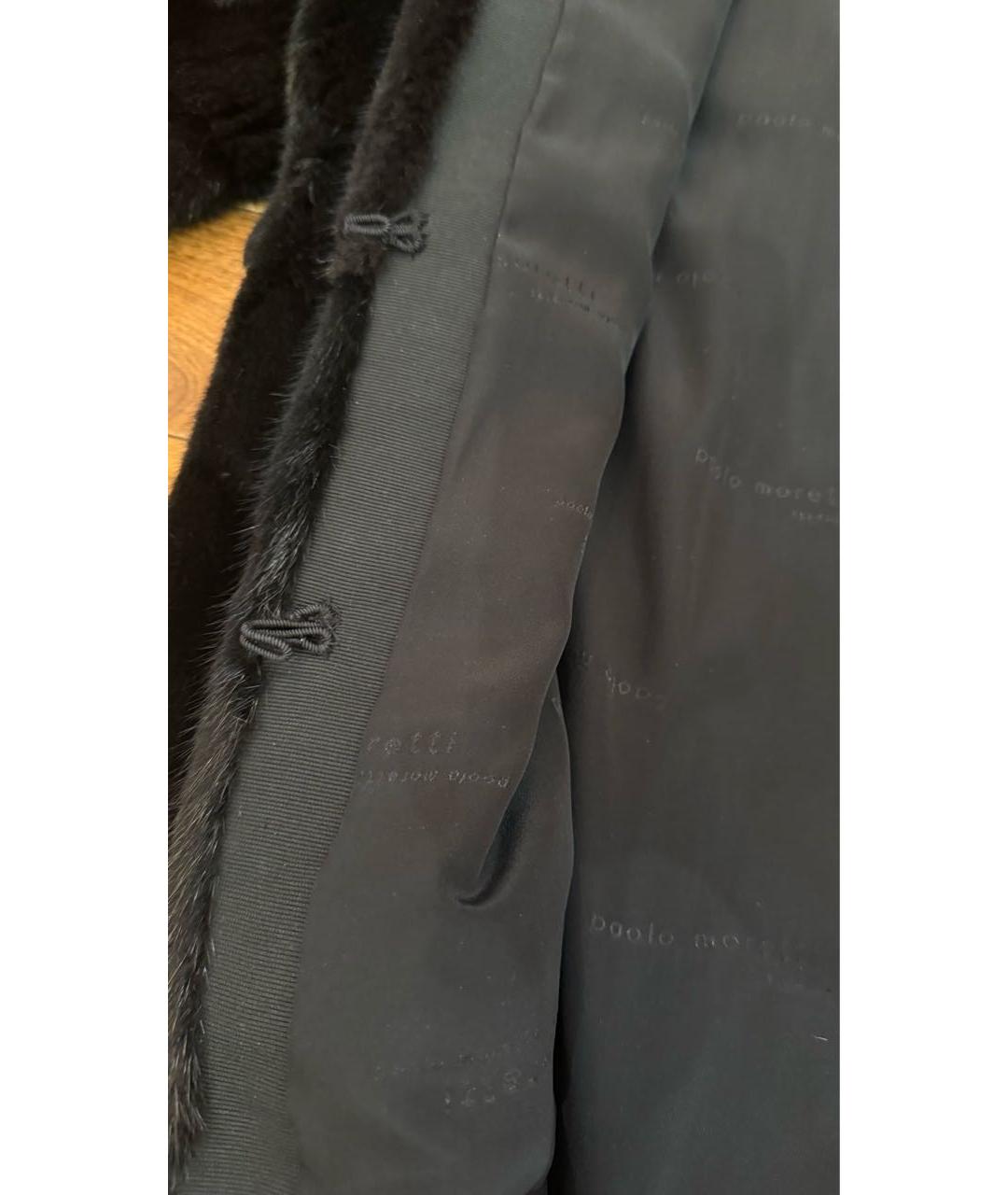 PAOLO MORETTI Черная меховая шуба, фото 4