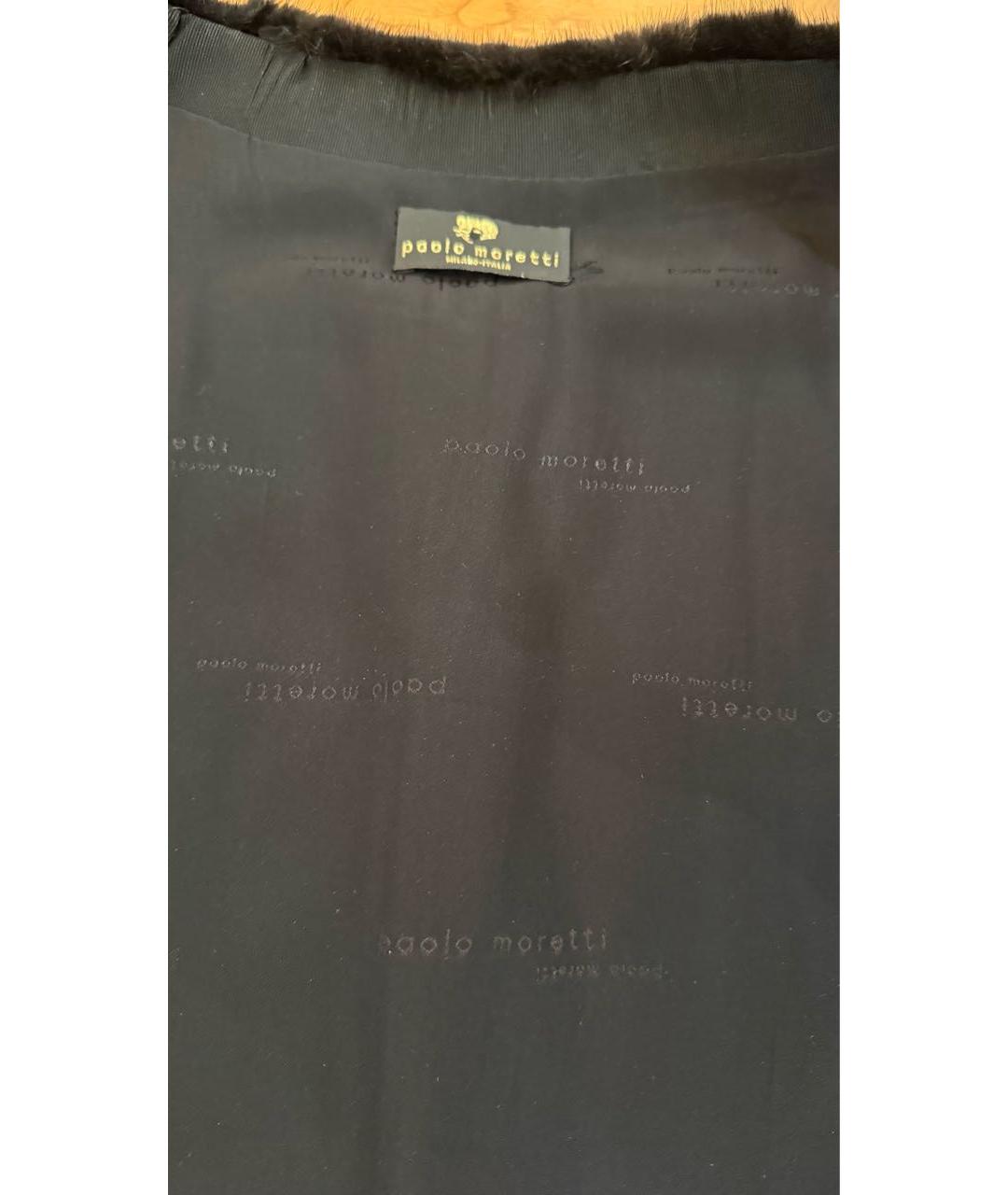 PAOLO MORETTI Черная меховая шуба, фото 3