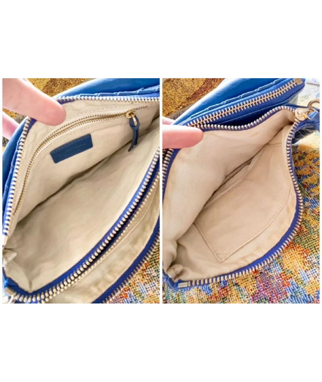 BOTTEGA VENETA Синяя кожаная сумка через плечо, фото 6