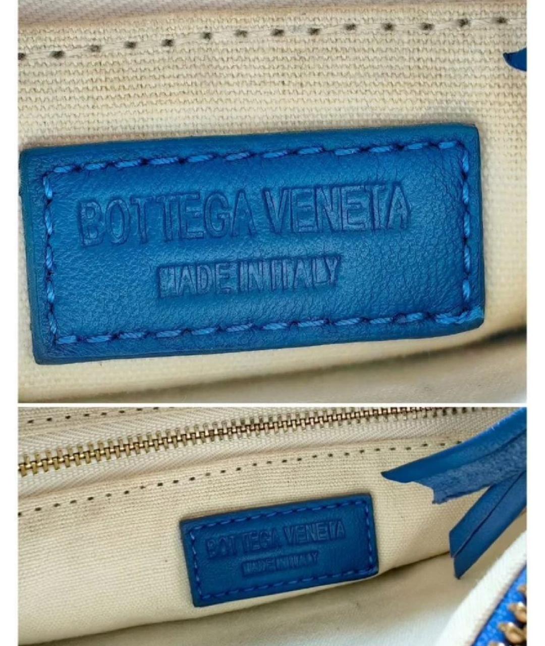 BOTTEGA VENETA Синяя кожаная сумка через плечо, фото 3