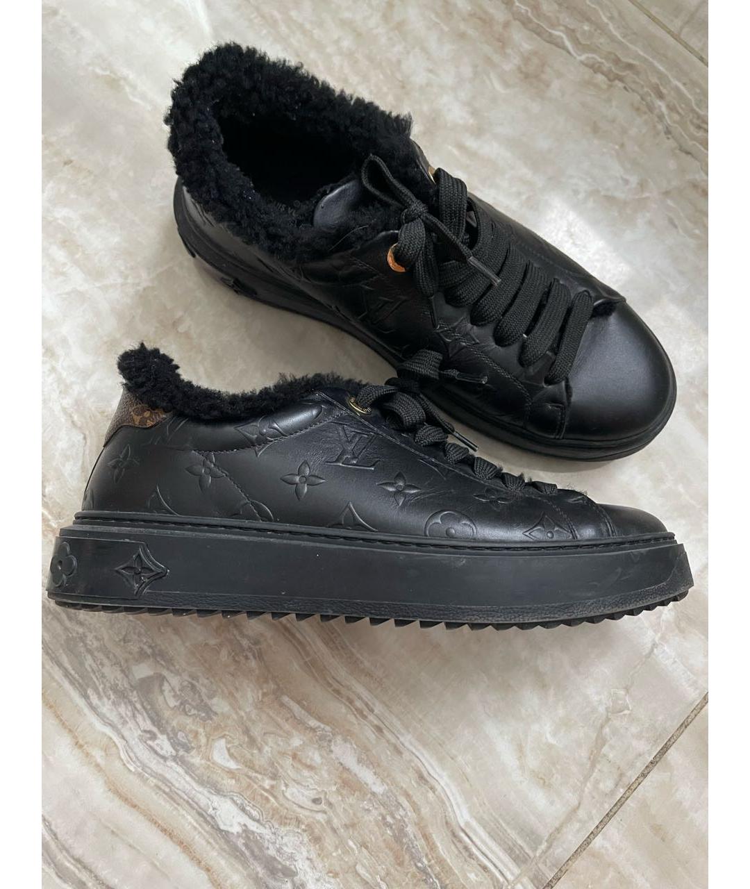 LOUIS VUITTON Черные кожаные кроссовки, фото 5