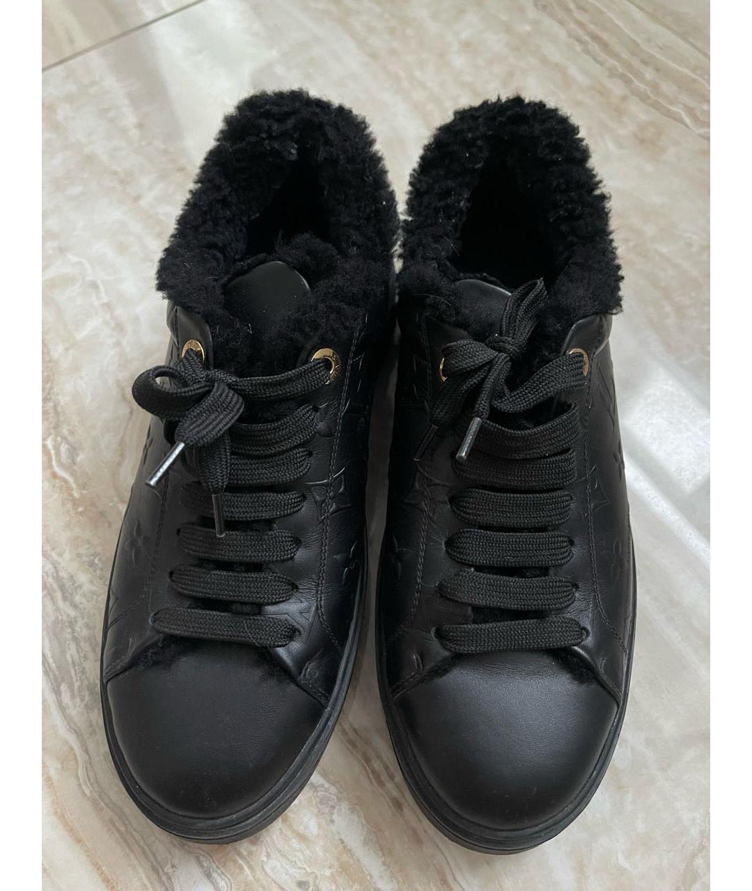 LOUIS VUITTON Черные кожаные кроссовки, фото 2