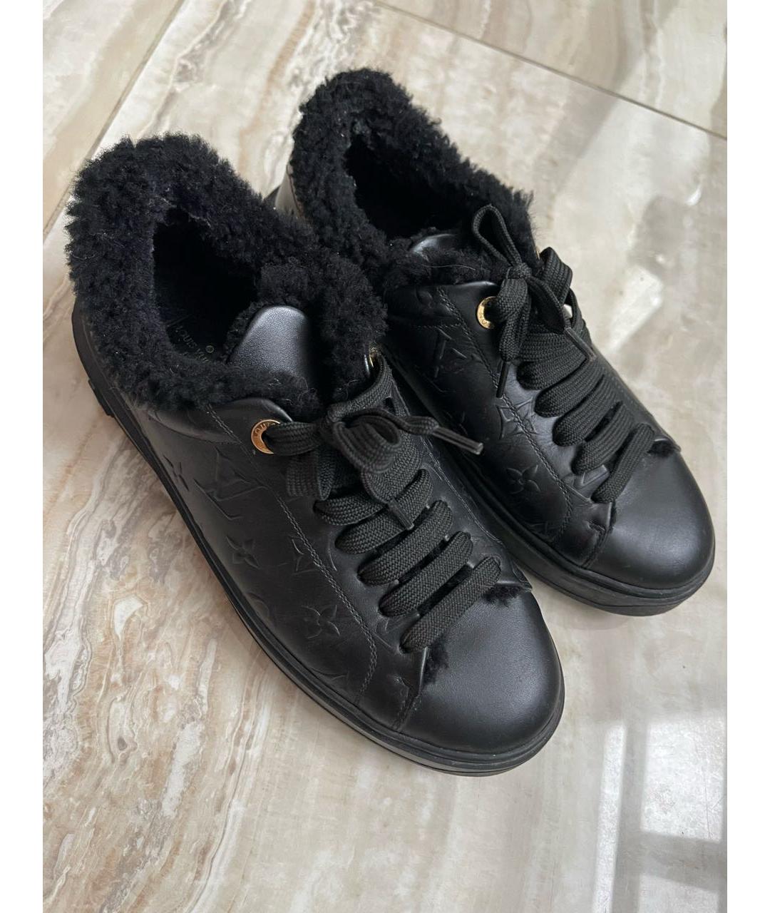 LOUIS VUITTON Черные кожаные кроссовки, фото 3