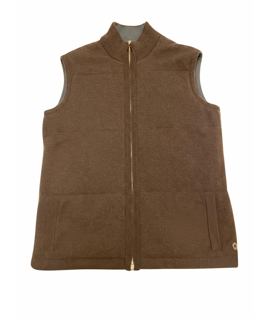 LORO PIANA Коричневый кашемировый жилет, фото 9