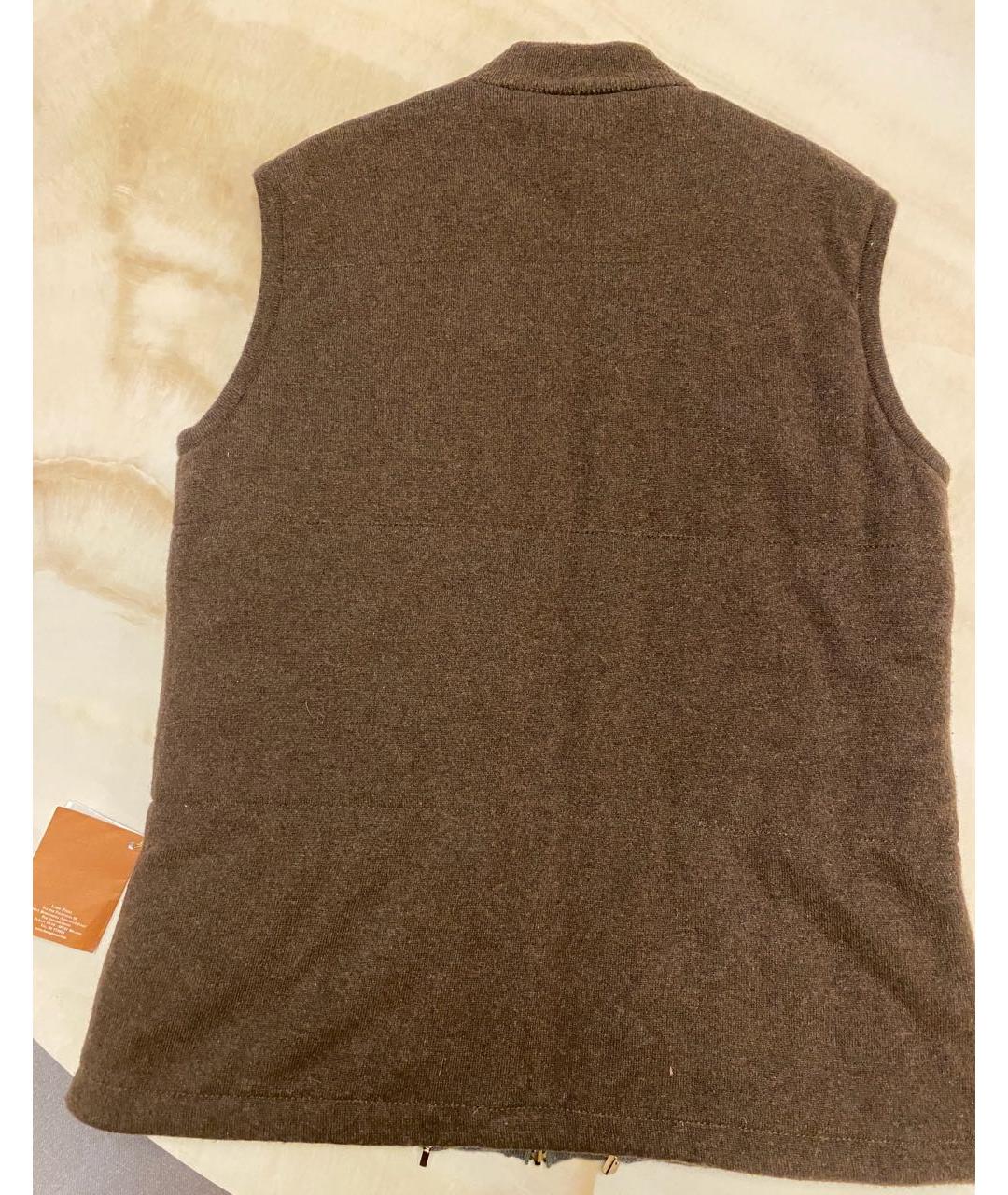 LORO PIANA Коричневый кашемировый жилет, фото 2