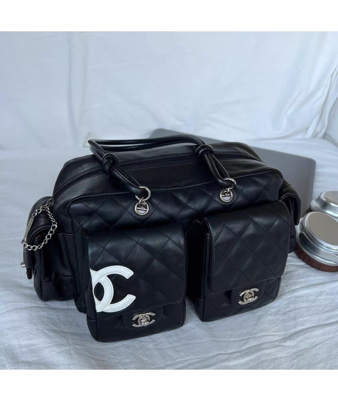 CHANEL Черная кожаная сумка через плечо, фото 9