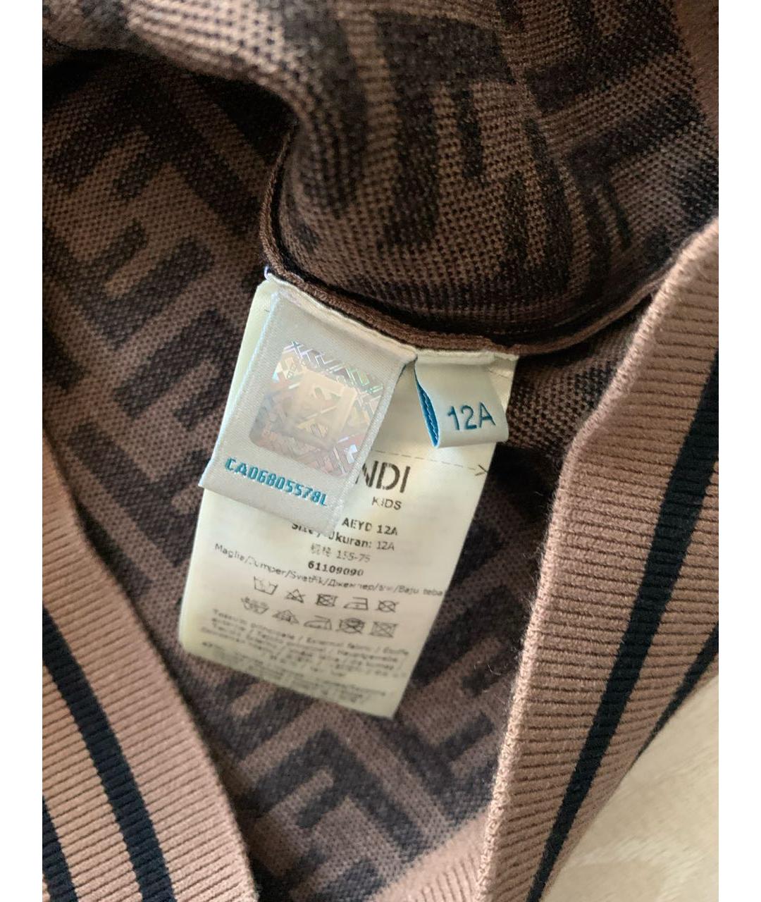 FENDI Коричневый вискозный детская футболка / топ, фото 5