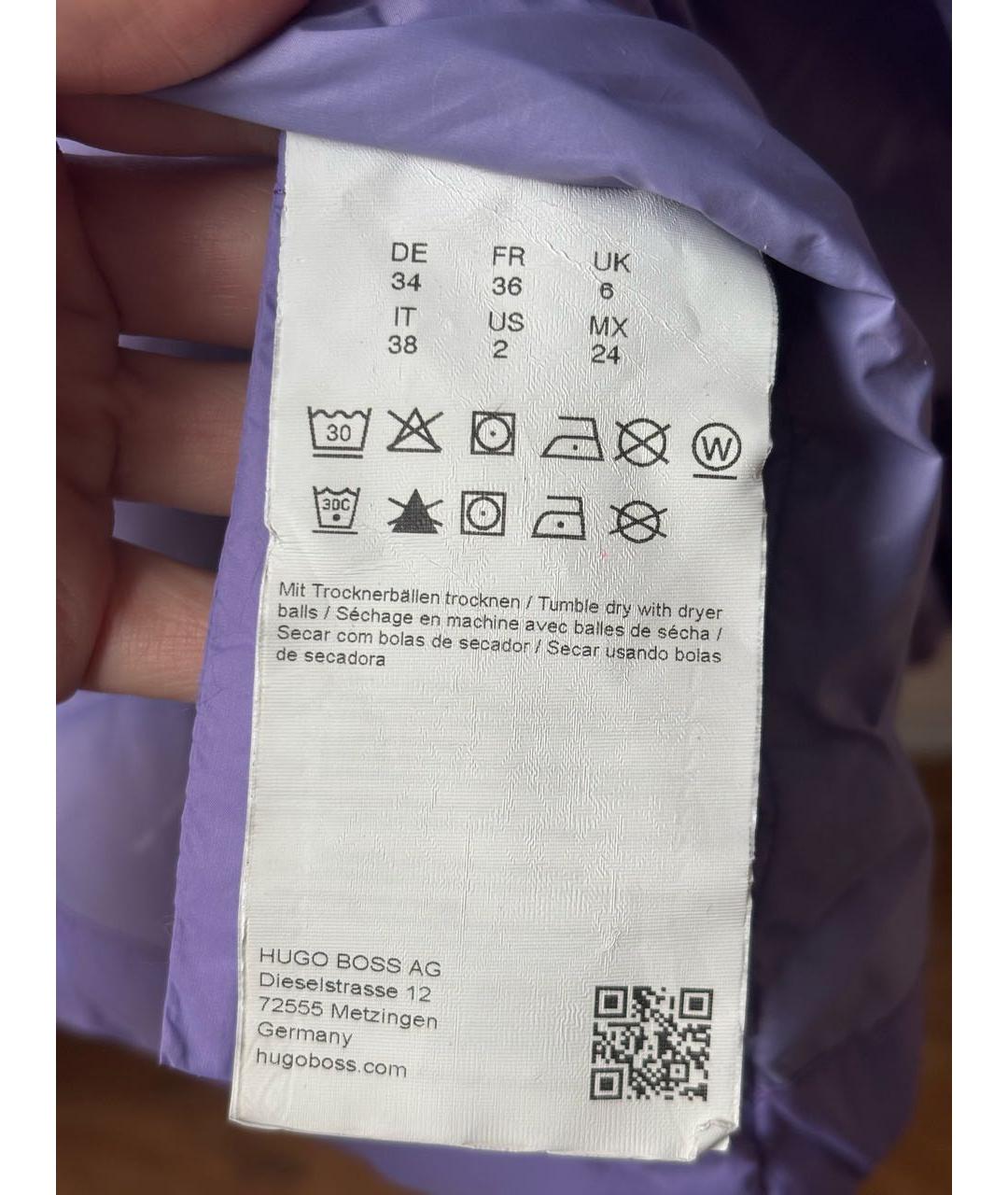 HUGO BOSS Фиолетовый полиамидовый пуховик, фото 7