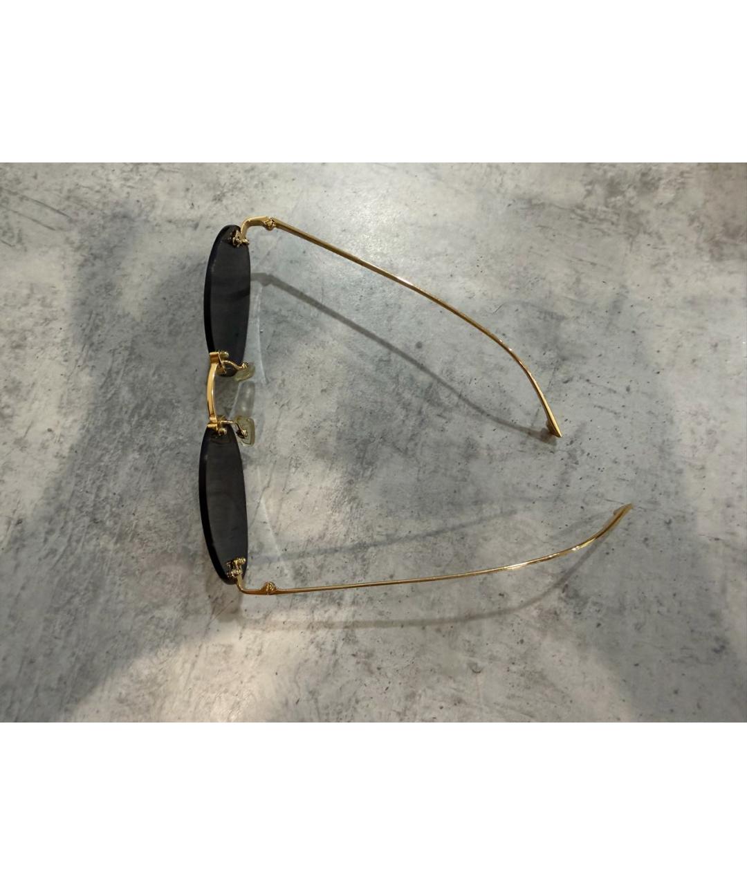 FENDI Золотые металлические солнцезащитные очки, фото 8