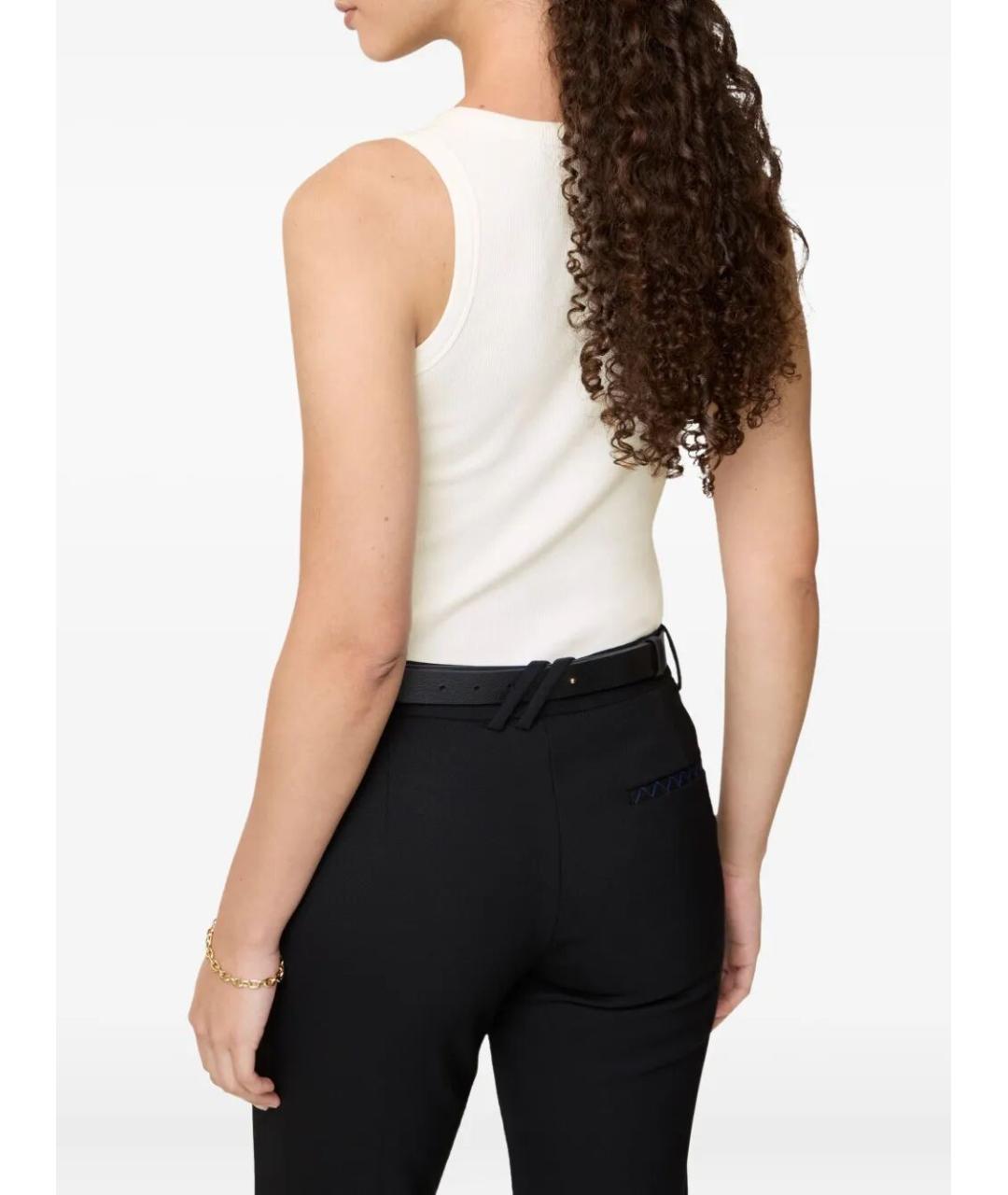 BURBERRY Белая хлопко-эластановая майка, фото 3