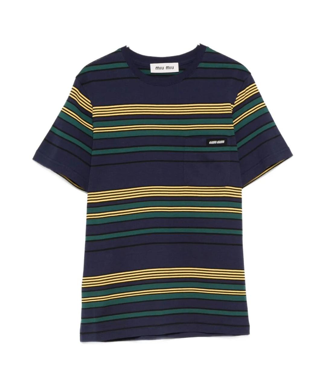 MIU MIU Мульти хлопковая футболка, фото 1