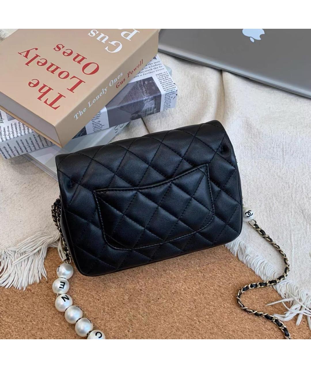 CHANEL Черная кожаная сумка через плечо, фото 2