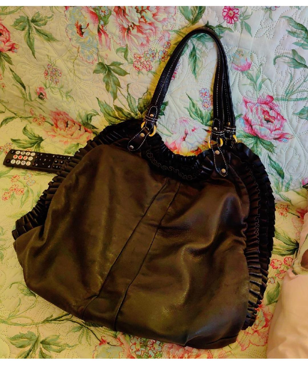 ETRO Черная кожаная сумка тоут, фото 10