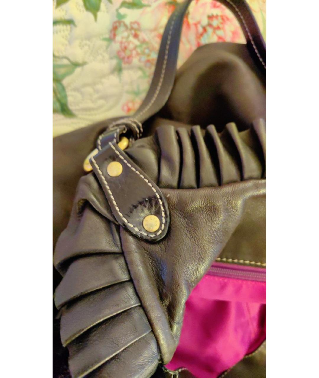 ETRO Черная кожаная сумка тоут, фото 8