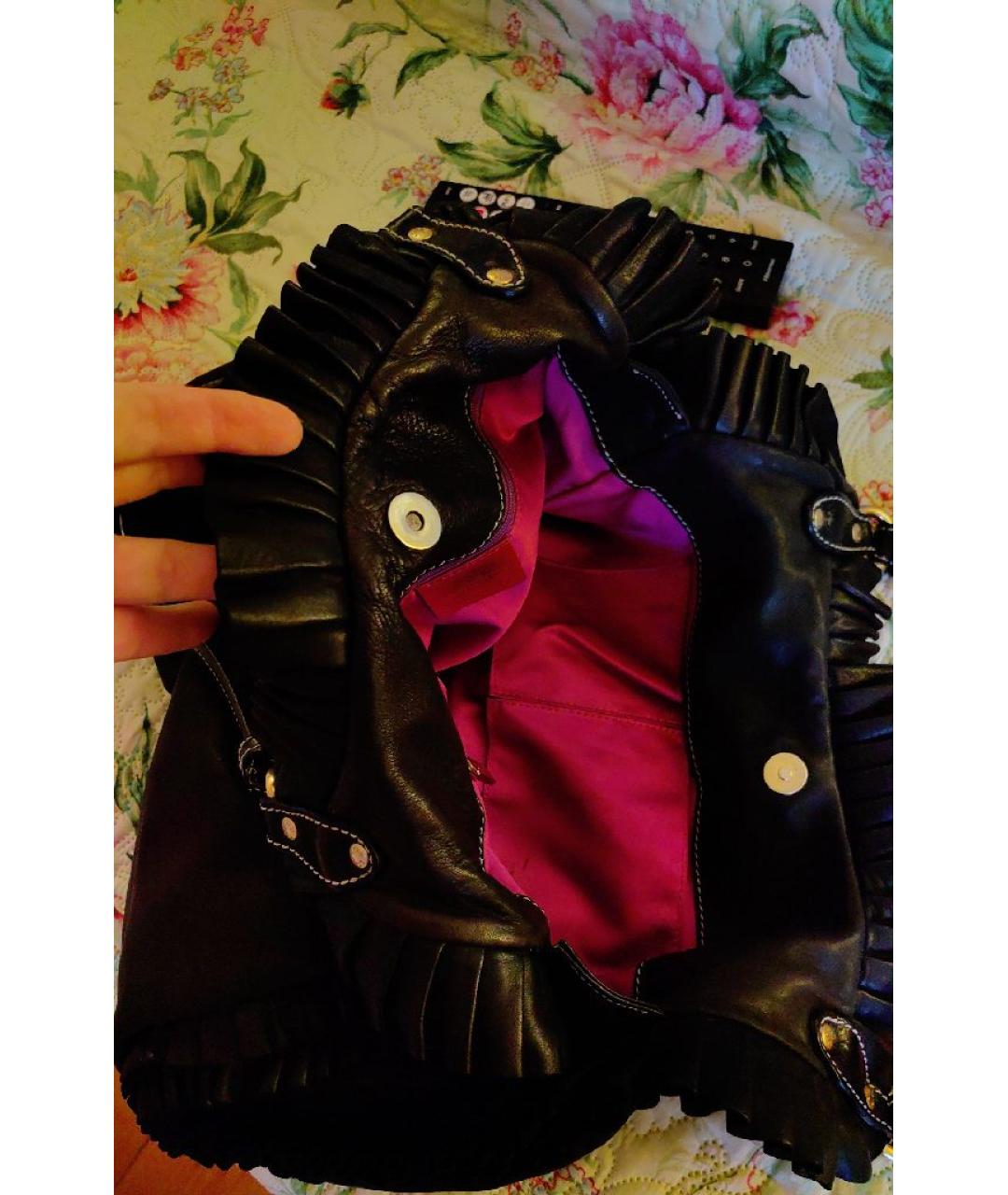 ETRO Черная кожаная сумка тоут, фото 6