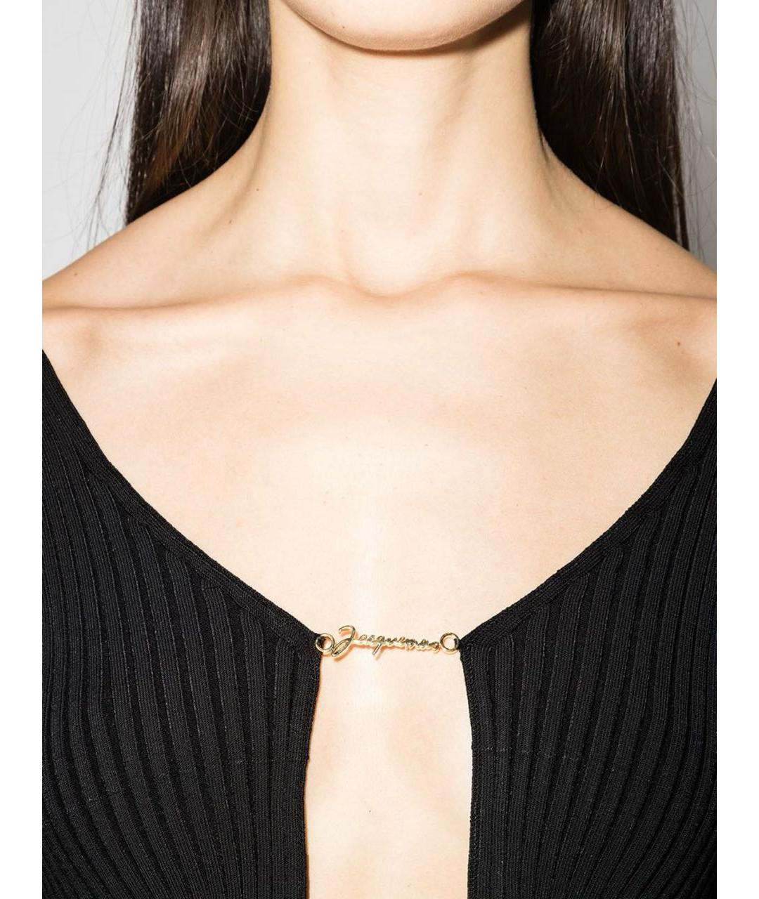 JACQUEMUS Черный вискозный кардиган, фото 4