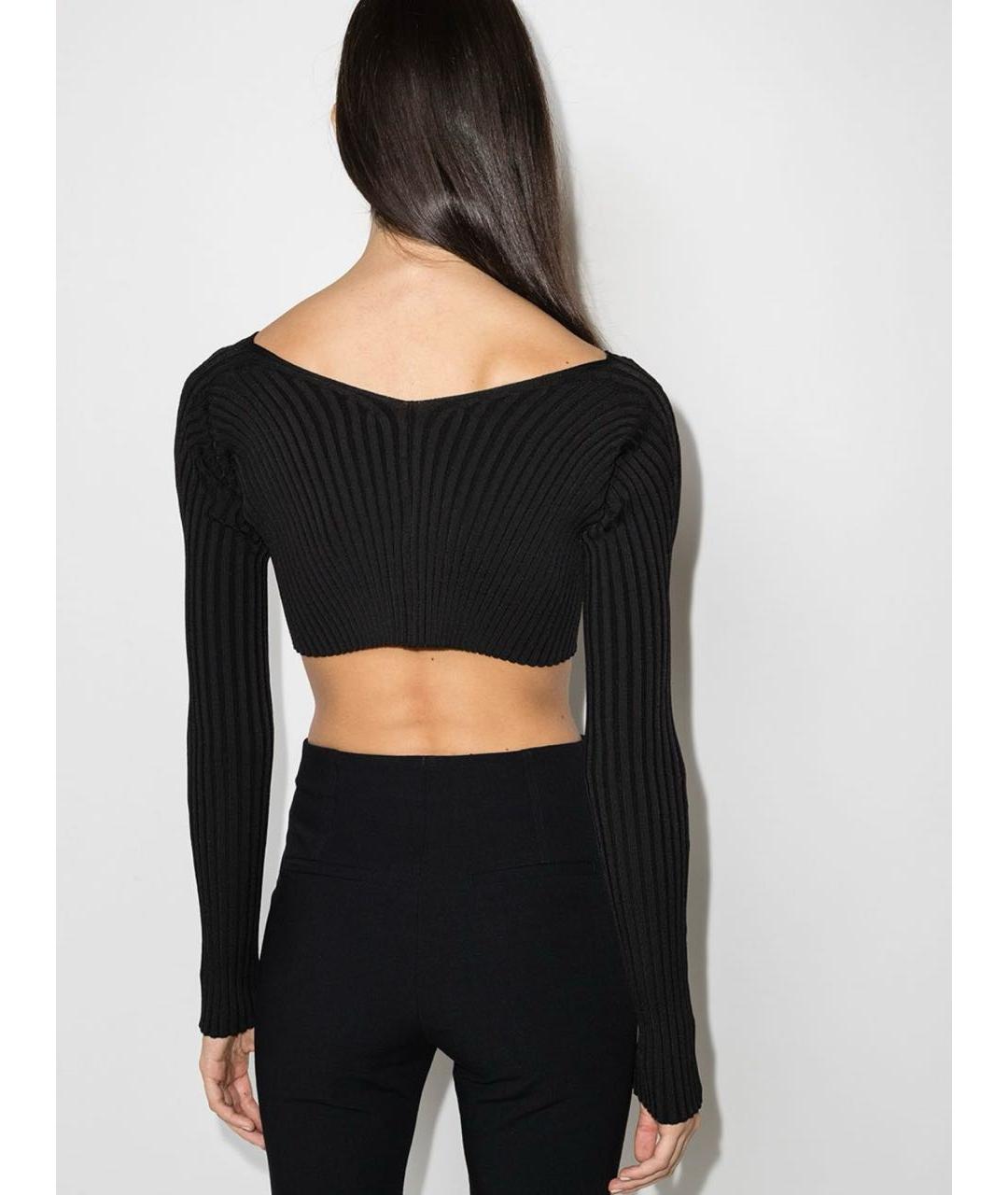 JACQUEMUS Черный вискозный кардиган, фото 5