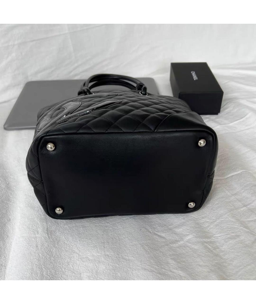 CHANEL Черная кожаная сумка тоут, фото 6
