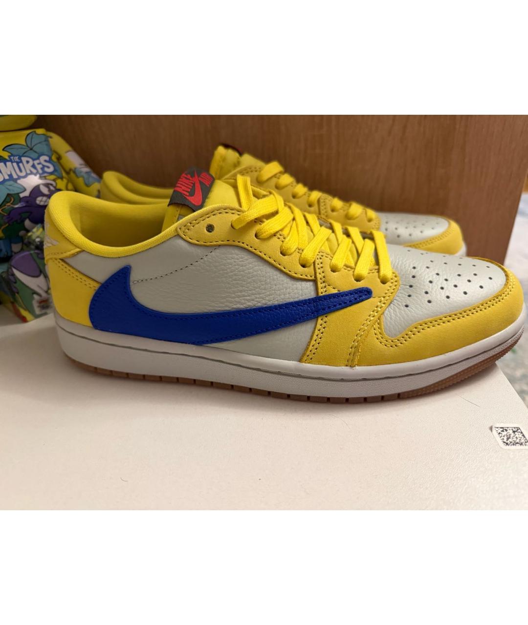 NIKE Желтые кеды из искусственной кожи, фото 5