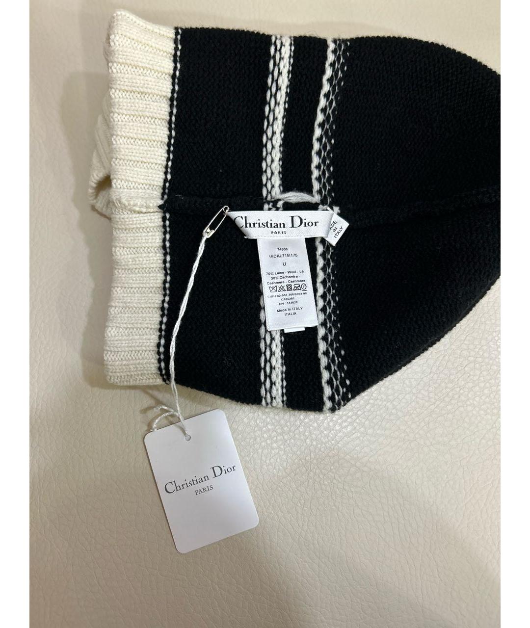 CHRISTIAN DIOR Черная шерстяная шапка, фото 4