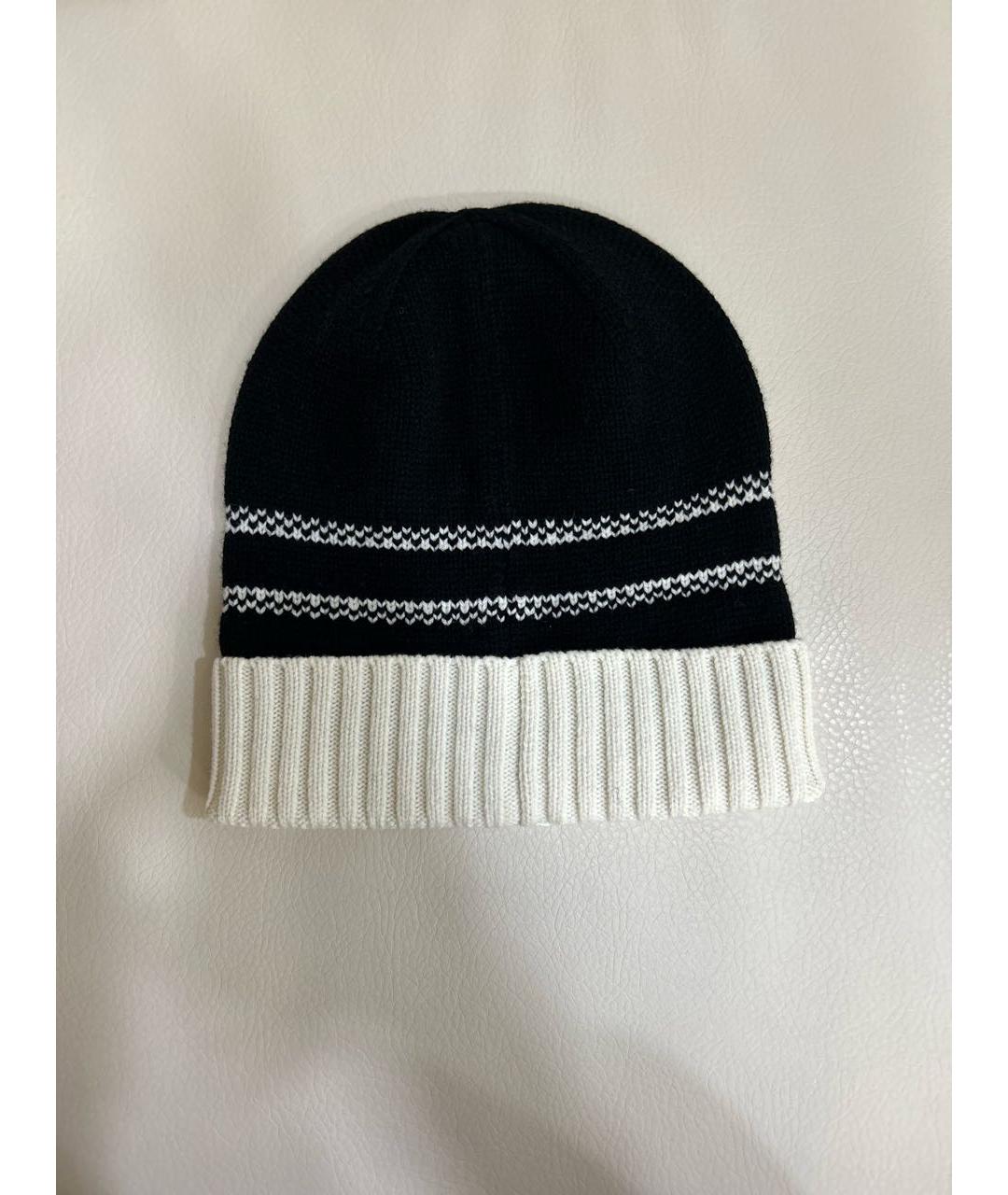 CHRISTIAN DIOR Черная шерстяная шапка, фото 2