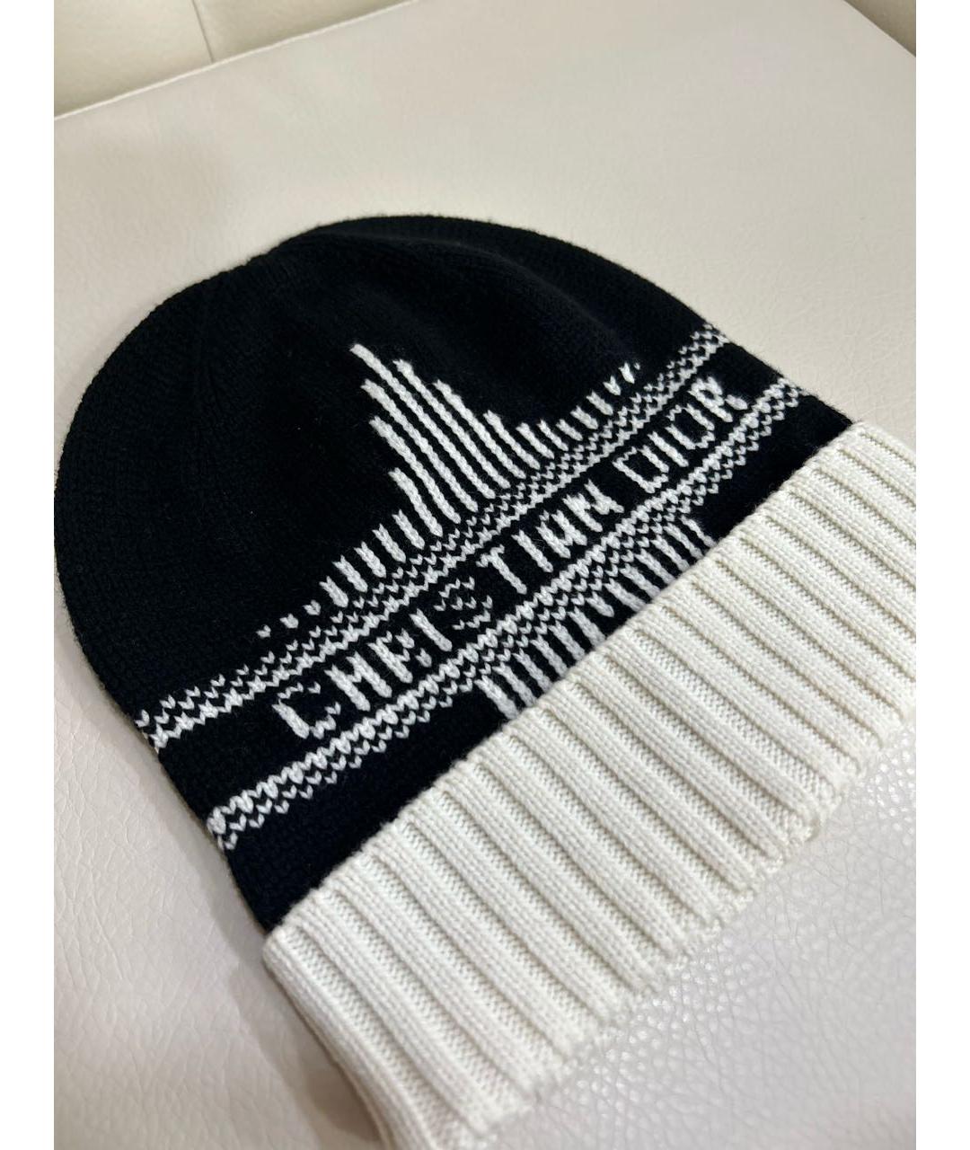 CHRISTIAN DIOR Черная шерстяная шапка, фото 3