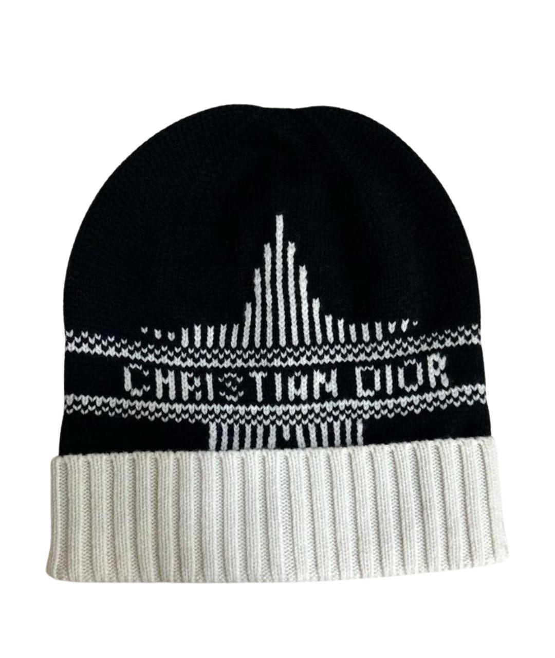 CHRISTIAN DIOR Черная шерстяная шапка, фото 1