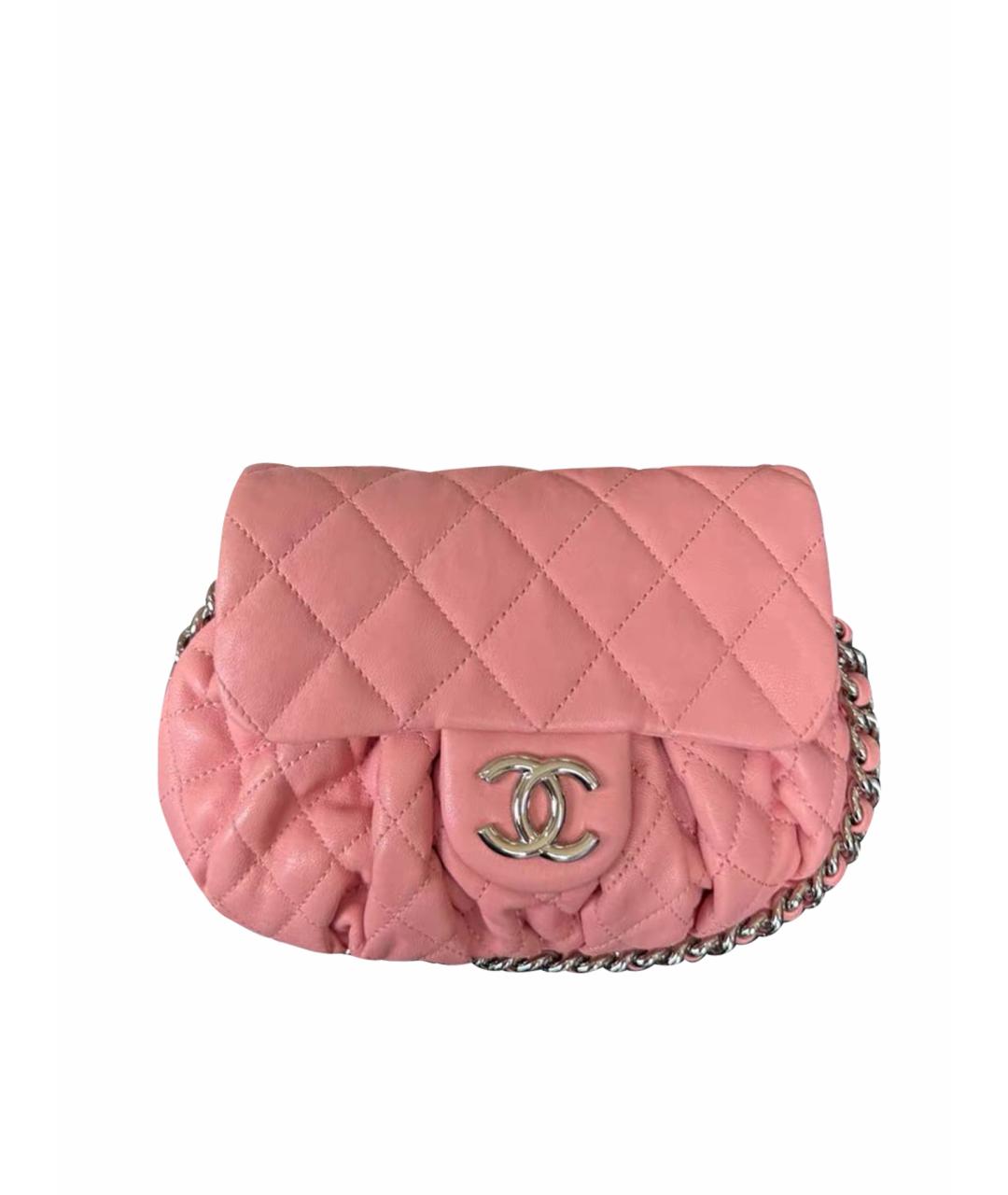 CHANEL Розовая кожаная сумка через плечо, фото 1