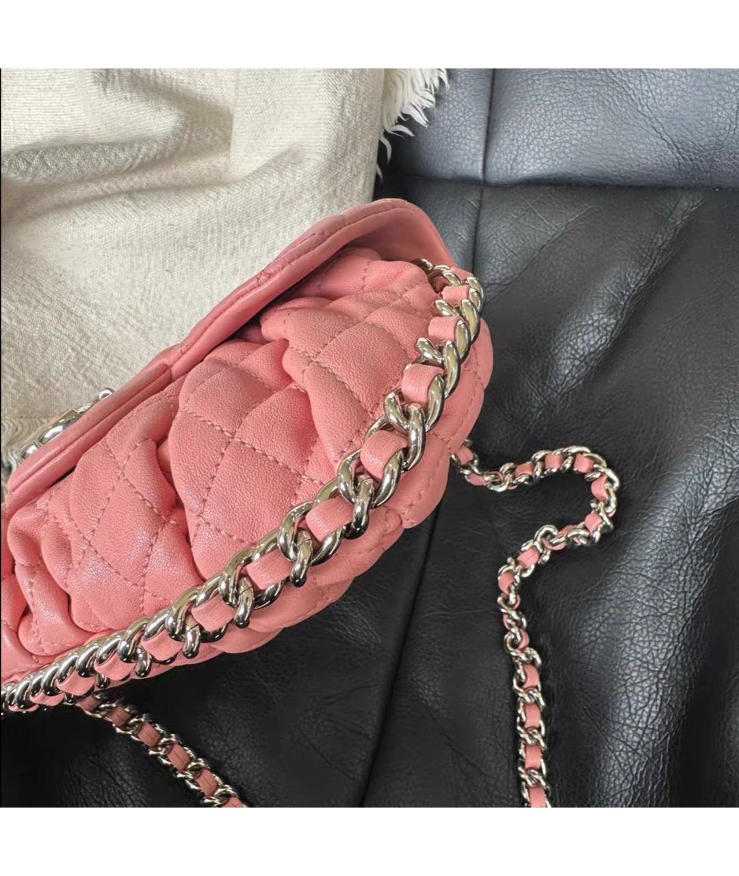 CHANEL Розовая кожаная сумка через плечо, фото 4