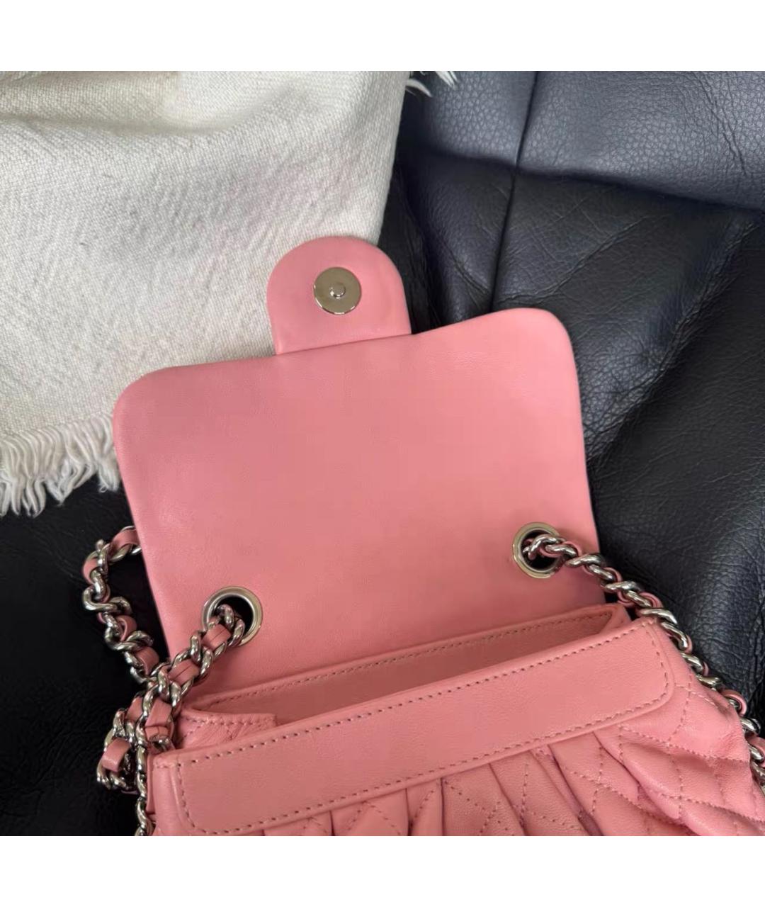 CHANEL Розовая кожаная сумка через плечо, фото 8