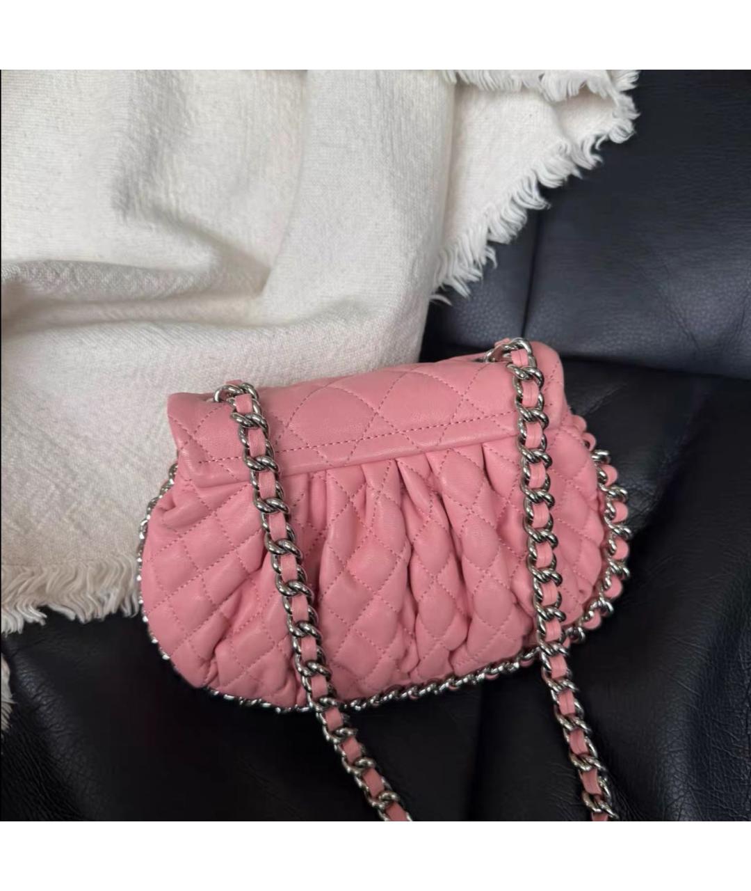 CHANEL Розовая кожаная сумка через плечо, фото 2