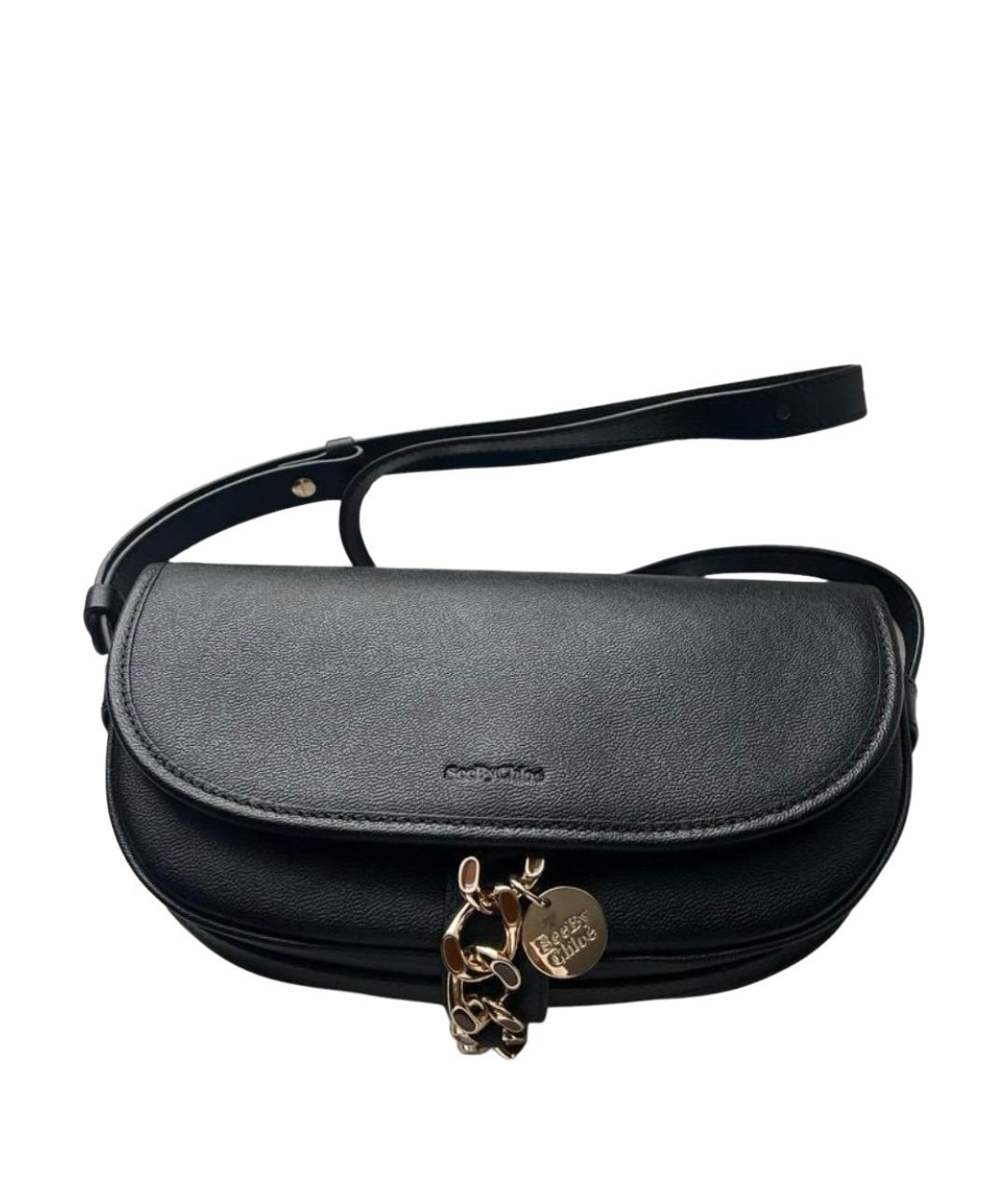 SEE BY CHLOE Черная кожаная сумка через плечо, фото 1