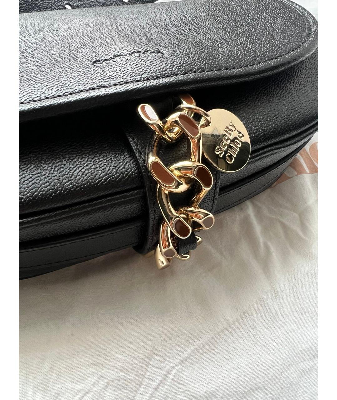 SEE BY CHLOE Черная кожаная сумка через плечо, фото 2