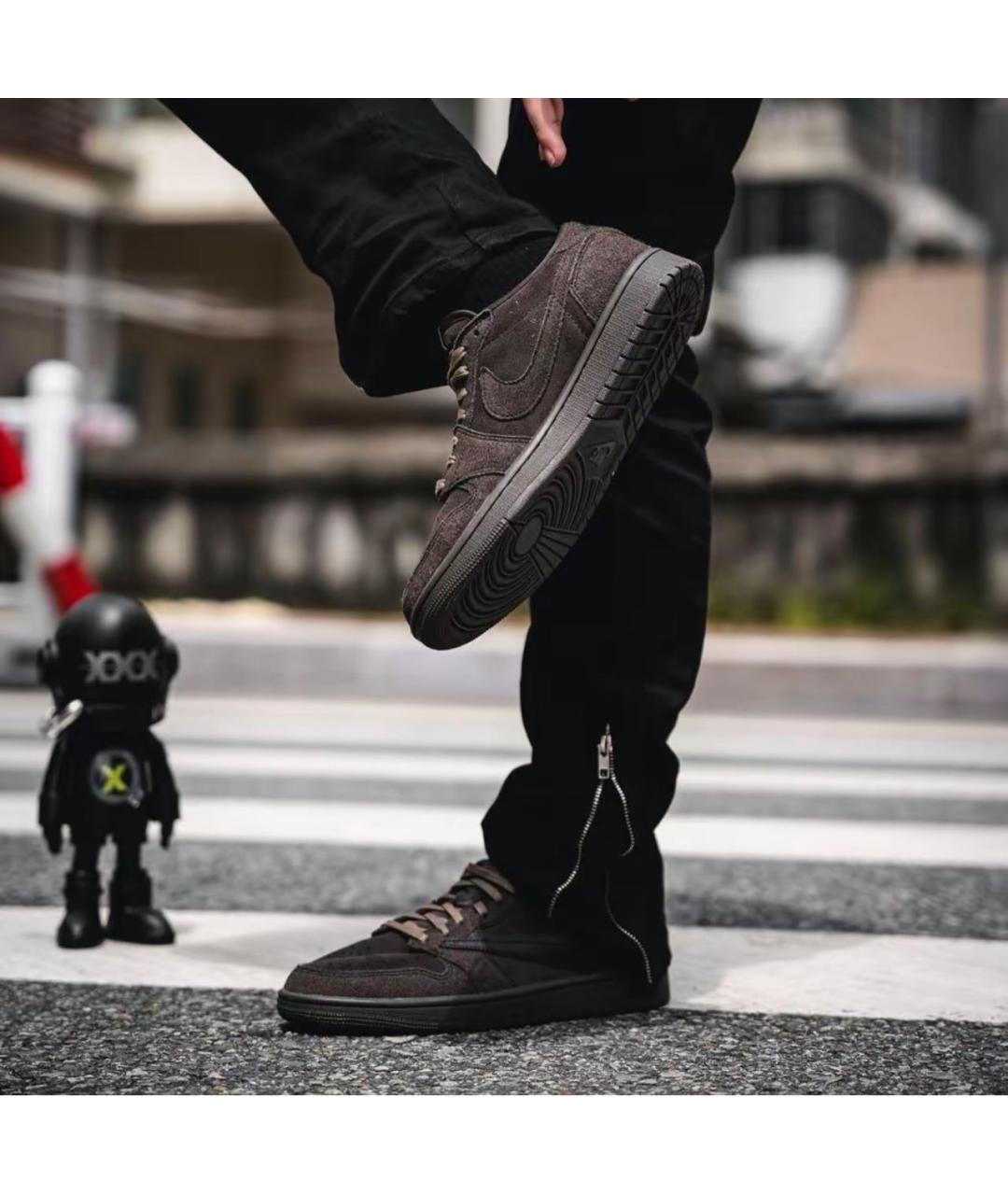 CACTUS JACK BY TRAVIS SCOTT Коричневые замшевые низкие кроссовки / кеды, фото 4