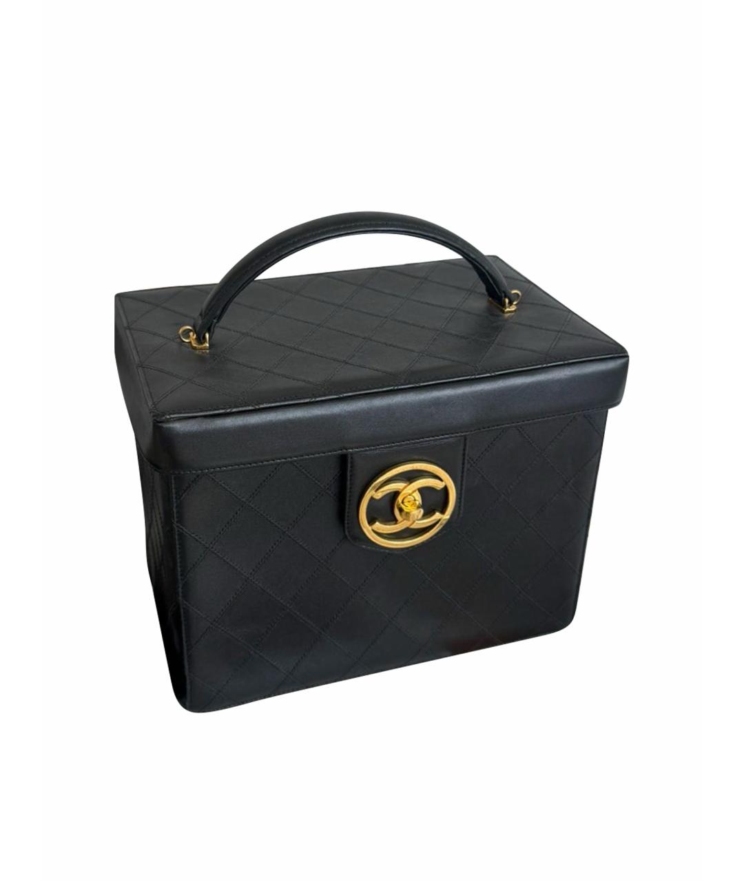CHANEL Черная кожаная сумка с короткими ручками, фото 1