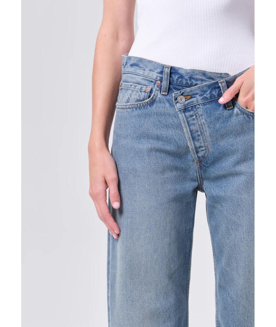 AGOLDE Голубые хлопко-лиоцелловые прямые джинсы, фото 8