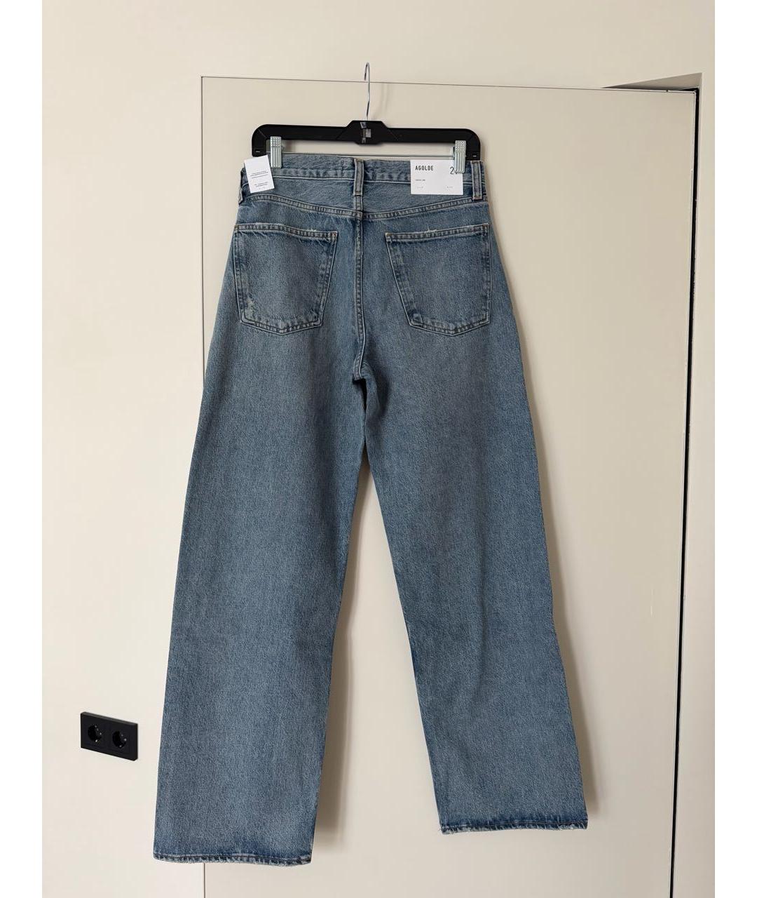 AGOLDE Голубые хлопко-лиоцелловые прямые джинсы, фото 3