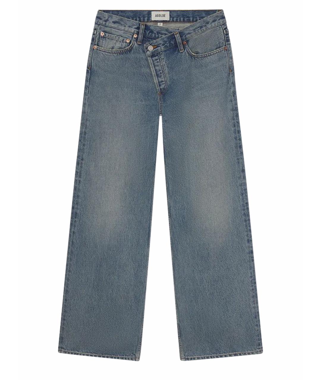 AGOLDE Голубые хлопко-лиоцелловые прямые джинсы, фото 9