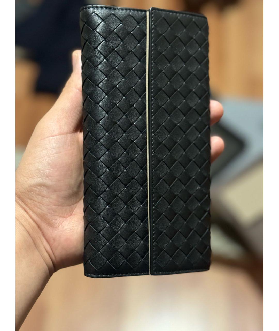 BOTTEGA VENETA Черный кожаный кошелек, фото 8