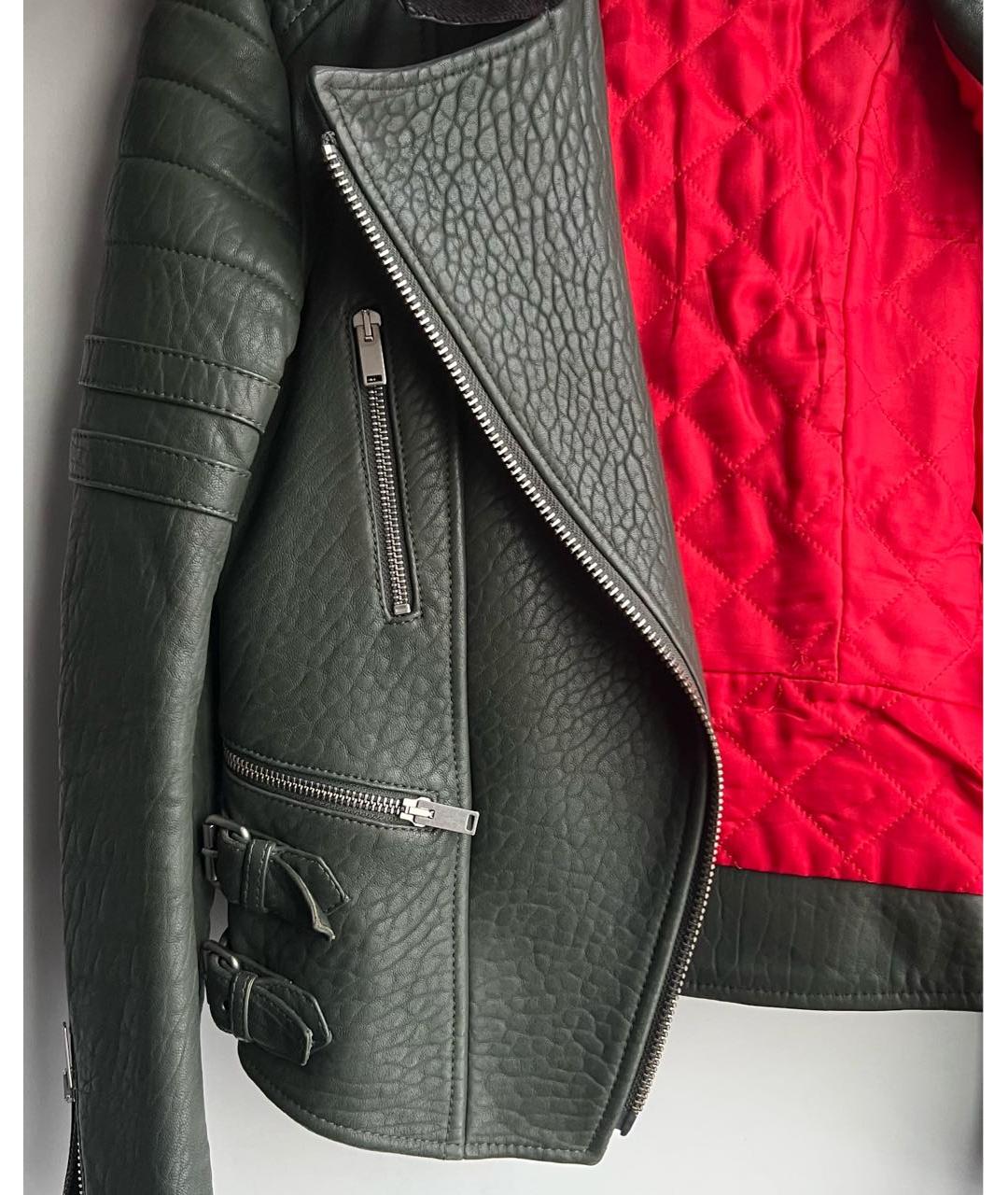 CELINE Зеленая кожаная куртка, фото 3