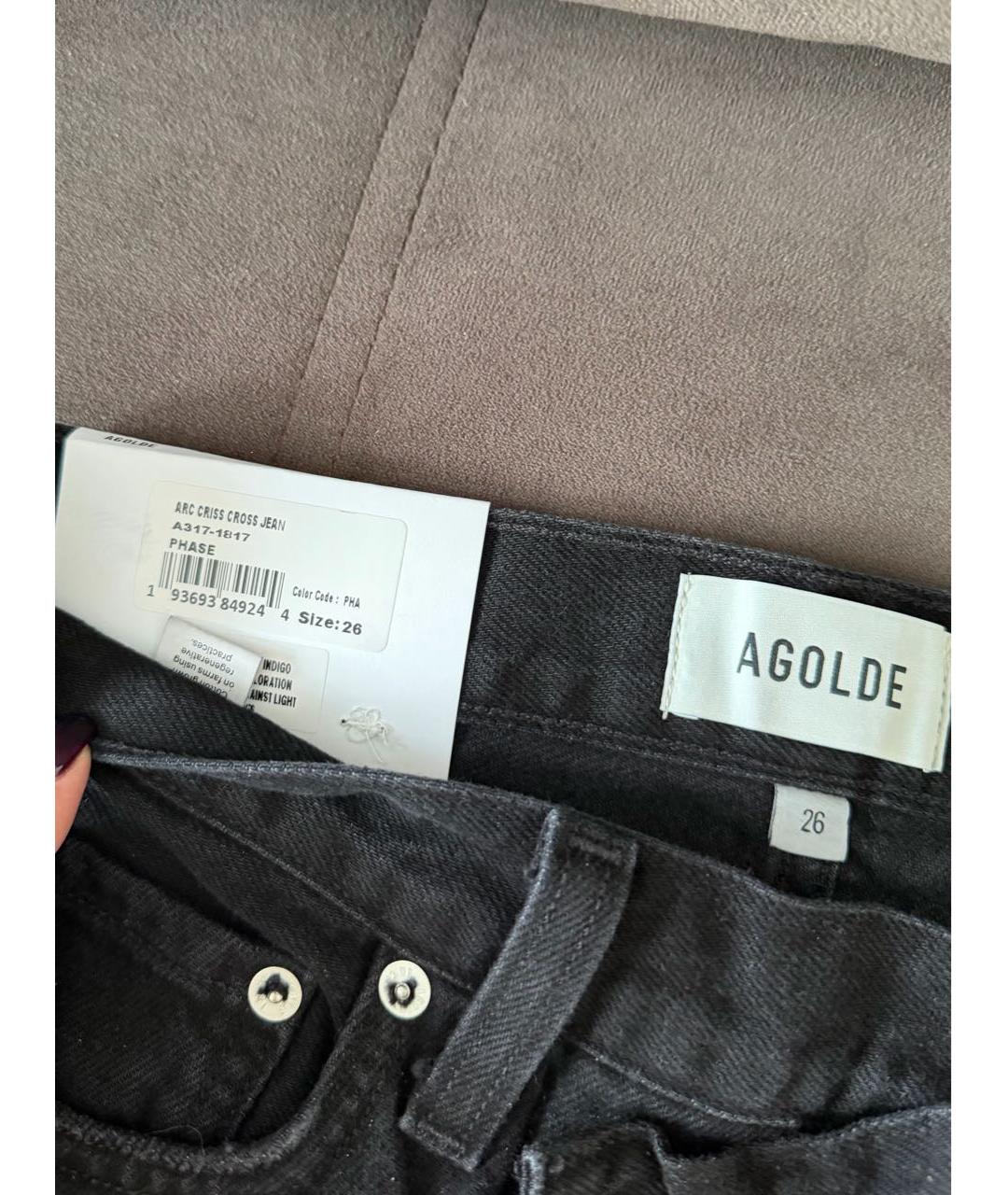 AGOLDE Черные хлопковые прямые джинсы, фото 4